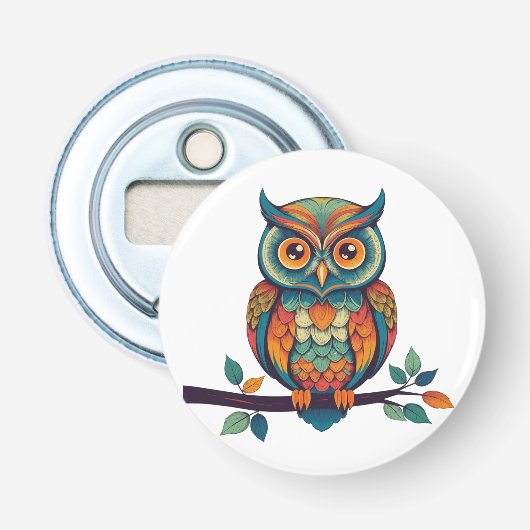 Mandala Owl Flaschenöffner (Vorderseite)