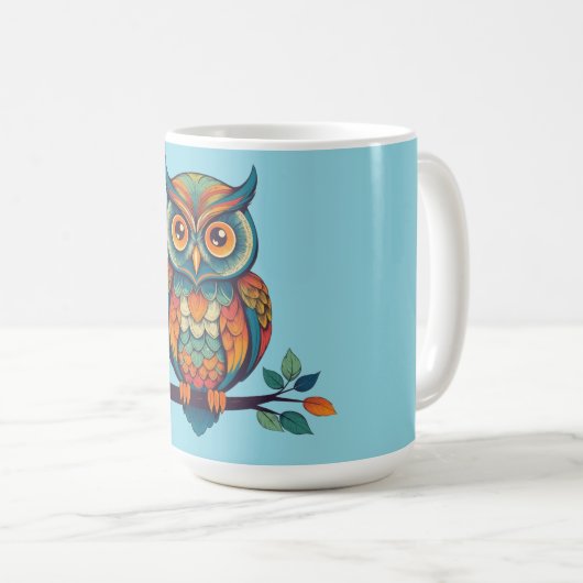 Mandala Owl Kaffeetasse (VorderseiteRechts)