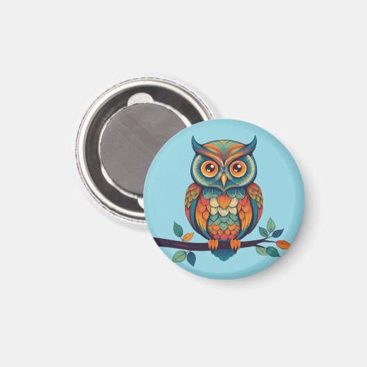 Mandala Owl Magnet (Vorderseite/Rückseite)