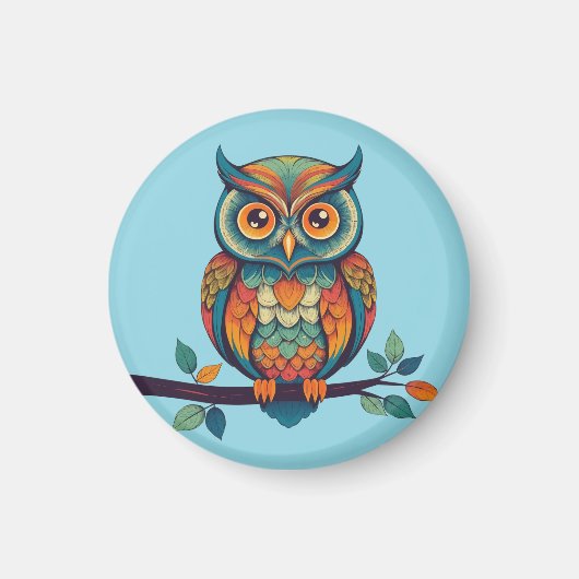 Mandala Owl Magnet (Vorne)