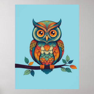Mandala Owl Poster