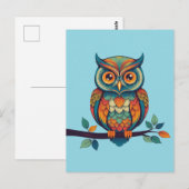 Mandala Owl Postkarte (Vorne/Hinten)