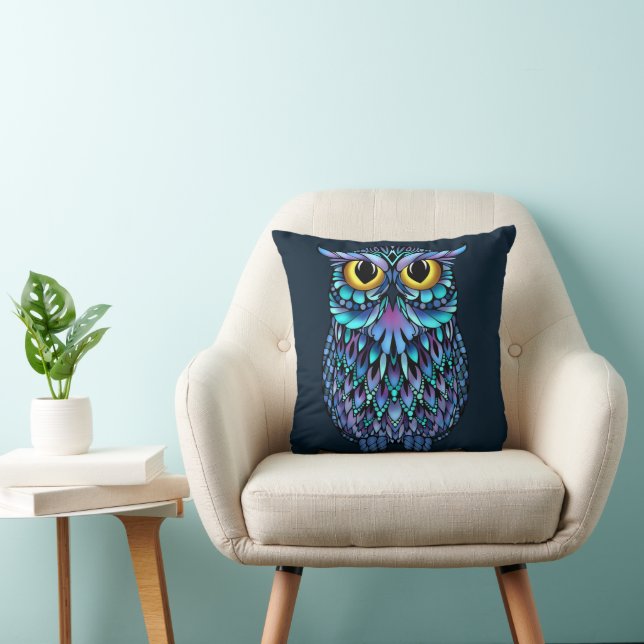 Mandala Owl Throw Kissen (Stuhl )