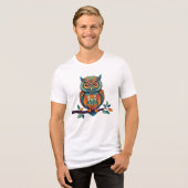 Mandala Owl Tri-Blend Shirt (Vorderseite voll)