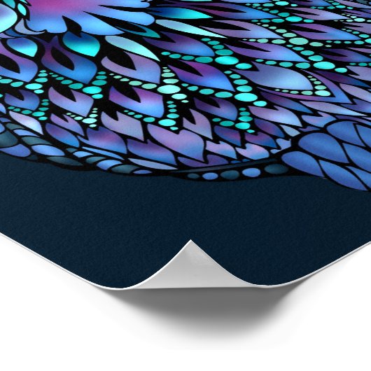 Mandala Owl Wall Art Poster (Ecke)