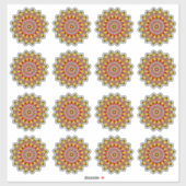 Mandala-Packung Gelb und Rot Aufkleber (Blatt)