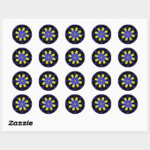 Mandala Pansy Blue & Yellow Stickers (Blatt)