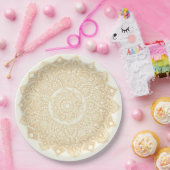 Mandala-Papierplatte Gold Pappteller (Party)