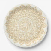 Mandala-Papierplatte Gold Pappteller (Vorderseite)