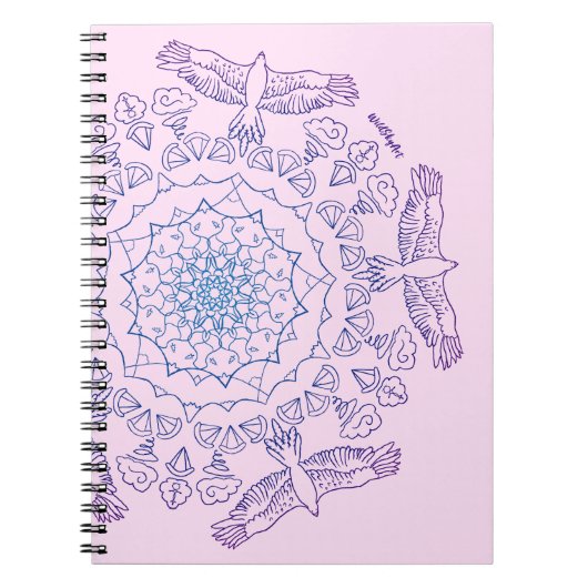 Mandala Paragliding Notebook Notizblock (Vorderseite)