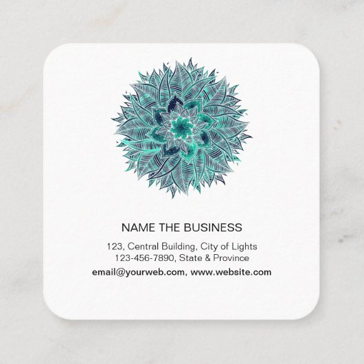 Mandala Parco Civico-Ciani Estival Jazz Quadratische Visitenkarte (Rückseite)