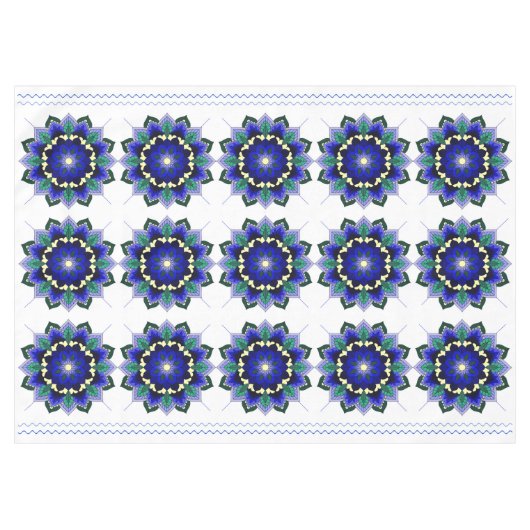 Mandala Pattern 02 in dark blue Tablecloth Tischdecke (Vorderseite (Horizontal))