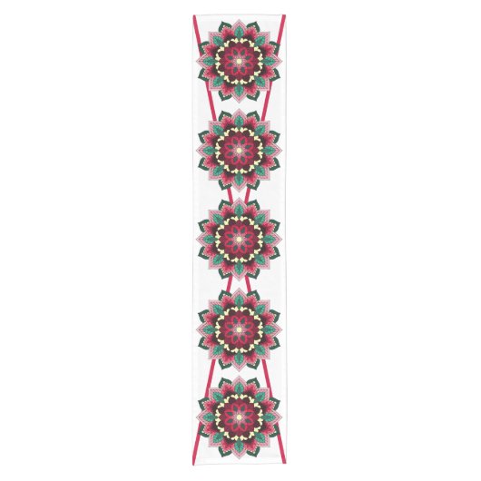 Mandala Pattern 02 in deep pink Short Table Runner Kurzer Tischläufer (Vorderseite)