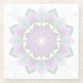Mandala Pattern 02 in purple Glass Coaster Glasuntersetzer (Rückseite)
