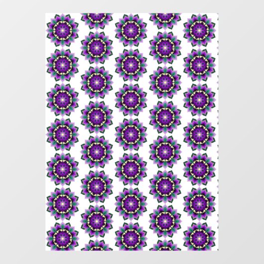 Mandala Pattern 02 in purple window cling Fensteraufkleber (Blatt)