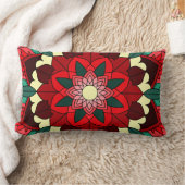 Mandala Pattern 02 in red Lumbar Cushion Lendenkissen (Decke)