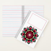 Mandala Pattern 02 in tiefrosa Notebook Notizblock (Innen)