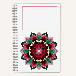 Mandala Pattern 02 in tiefrosa Notebook Notizblock