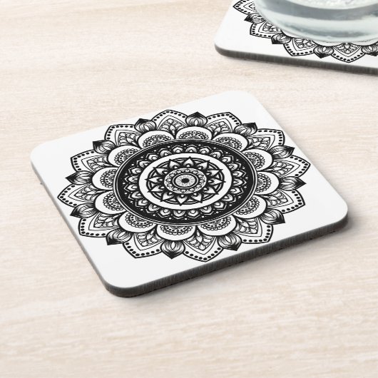 Mandala Pattern Beverage Coaster Getränkeuntersetzer (Linke Seite)