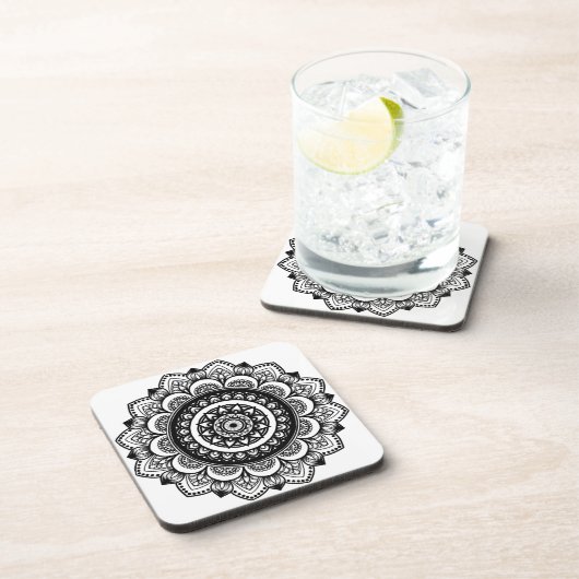 Mandala Pattern Beverage Coaster Getränkeuntersetzer (Rechte Seite)