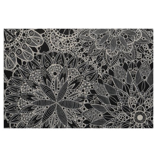 Mandala Pattern Black Fabric Stoff (Yard (91,4 cm))