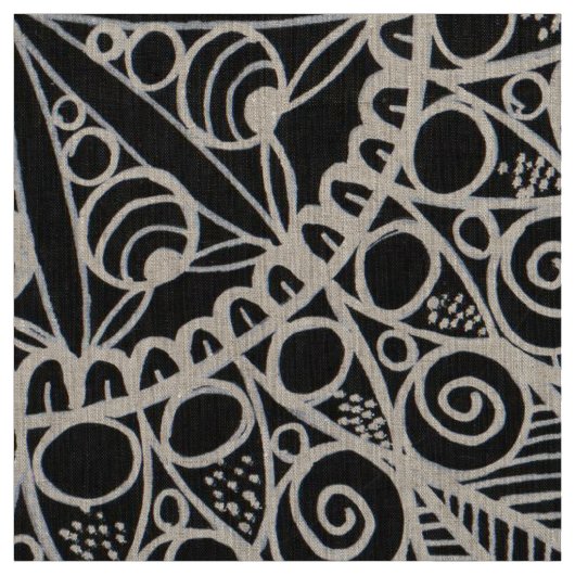 Mandala Pattern Black Fabric Stoff (Muster)