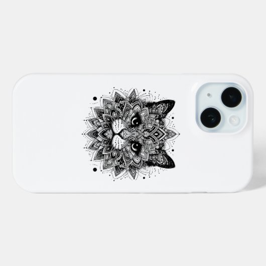 Mandala Pattern Cat Design Case-Mate iPhone Hülle (Rückseite (Horizontal))