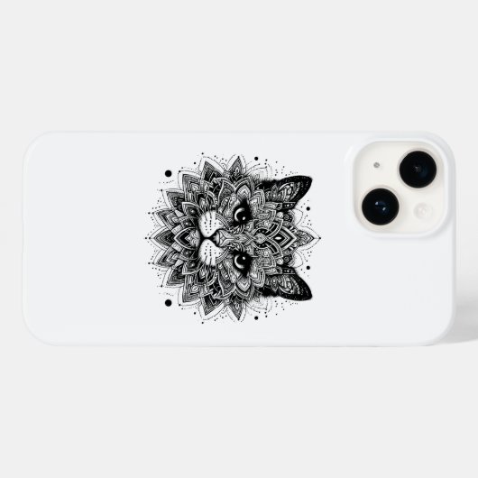 Mandala Pattern Cat Design Case-Mate iPhone Hülle (Rückseite (Horizontal))