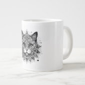 Mandala Pattern Cat Design Jumbo-Tasse (Vorderseite Rechts)