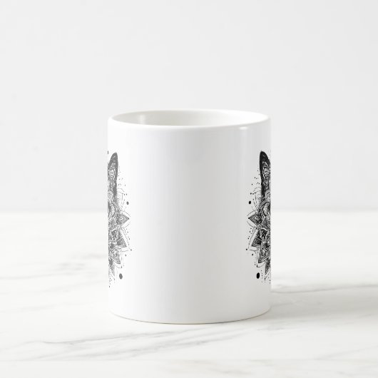 Mandala Pattern Cat Design Kaffeetasse (Mittel)