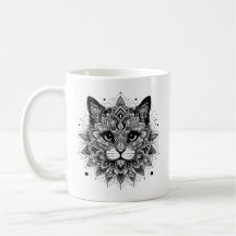 Mandala Pattern Cat Design