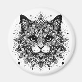 Mandala Pattern Cat Design Magnet (Vorne)