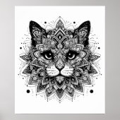 Mandala Pattern Cat Design Poster (Vorne)