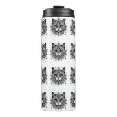 Mandala Pattern Cat Design Thermosbecher (Vorderseite)