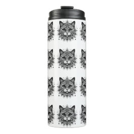 Mandala Pattern Cat Design Thermosbecher