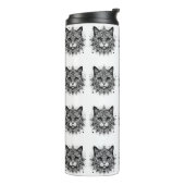 Mandala Pattern Cat Design Thermosbecher (Nach links gedreht)