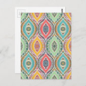 Mandala pattern colourful Moroccan Postkarte (Vorne/Hinten)