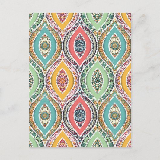 Mandala pattern colourful Moroccan Postkarte (Vorderseite)