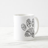 Mandala Pattern Dog Paw Print Kaffeetasse (VorderseiteRechts)