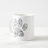 Mandala Pattern Dog Paw Print Kaffeetasse (Vorderseite Links)