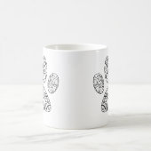 Mandala Pattern Dog Paw Print Kaffeetasse (Mittel)