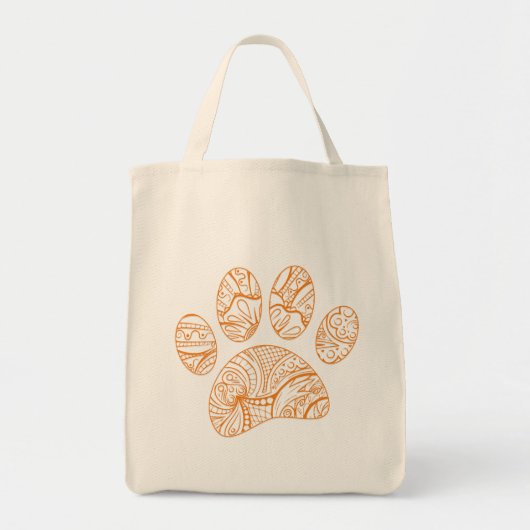 Mandala Pattern Dog Paw Print Tragetasche (Vorne)