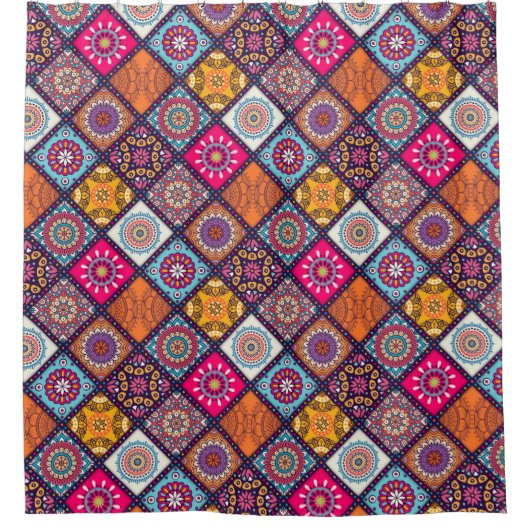 Mandala Pattern Duschvorhang (Vorderseite)