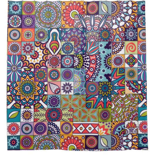 Mandala Pattern Duschvorhang (Vorderseite)