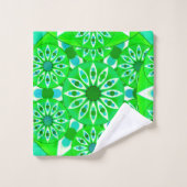 Mandala Pattern, Emerald Green und Peacock Badhandtuch Set (Waschlappen)