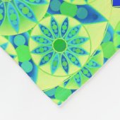 Mandala Pattern, Emerald Green und Peacock Fleecedecke (Ecke)