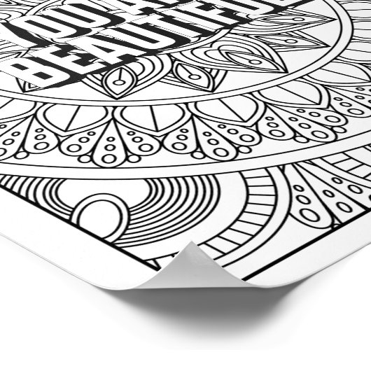 Mandala Pattern Färben Seite ACHTUNG Zitat Poster (Ecke)