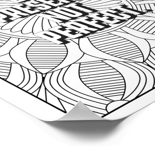 Mandala Pattern Färben Seite ACHTUNG Zitat Poster (Ecke)