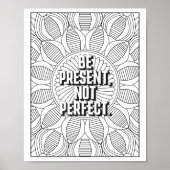 Mandala Pattern Färben Seite ACHTUNG Zitat Poster (Vorne)