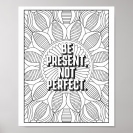 Mandala Pattern Färben Seite ACHTUNG Zitat Poster